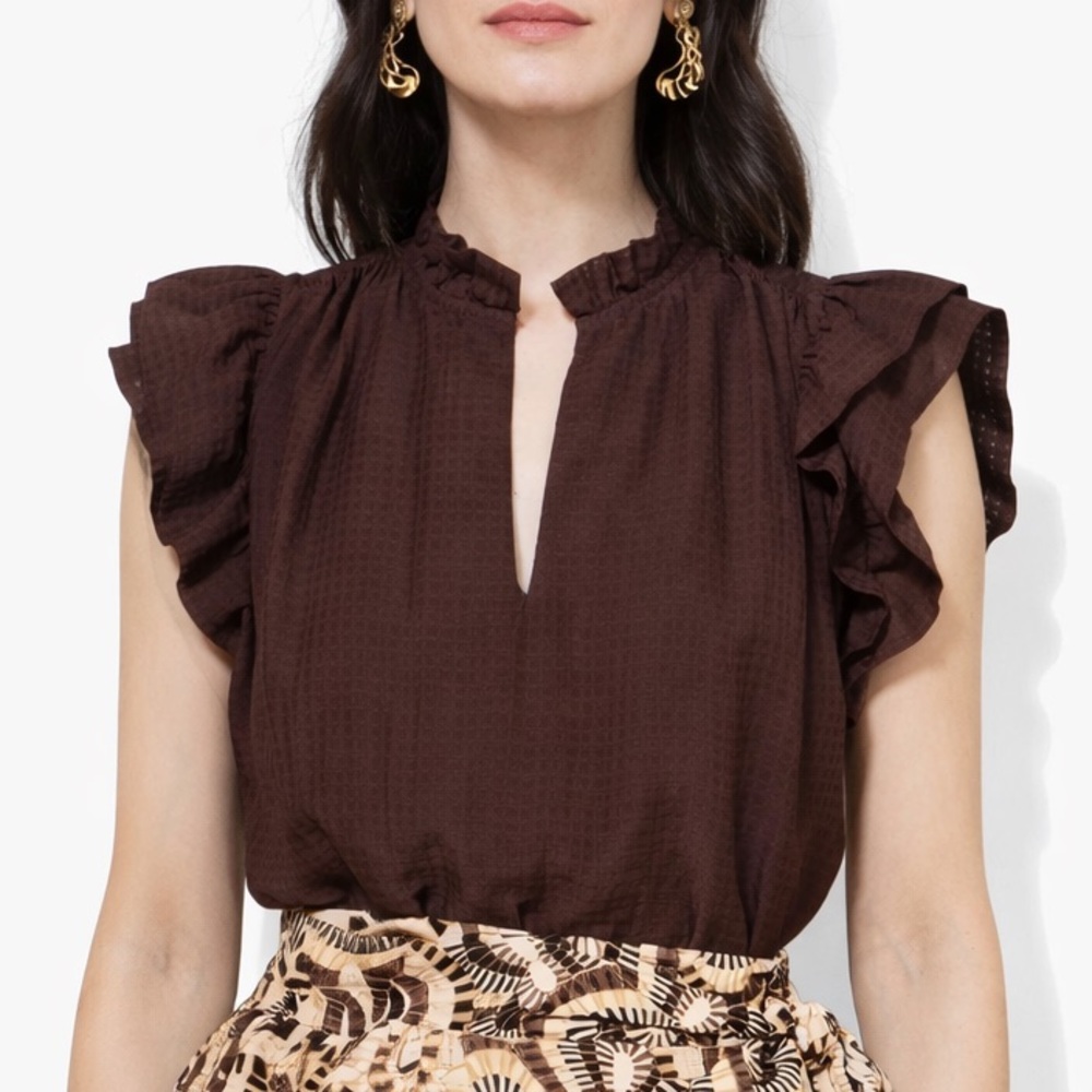 Marie Oliver Merrit Ruffle sleeve top, size XS